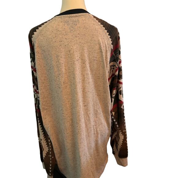 Parish Nation Aztec Graphic Print Long Sleeve Shirt, Size 2XL - Picture 3 of 4